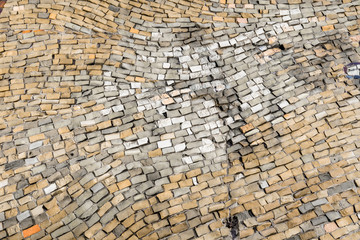beige surface of smalt mosaic with high resolution for background