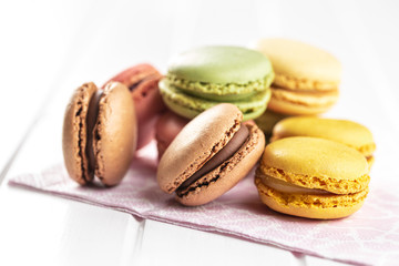 Sweet colorful macarons