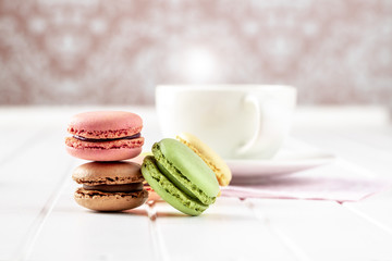 Sweet colorful macarons