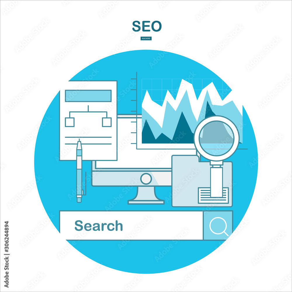 Aufkleber flat design vector illustration icons set of analytics search information and website seo optimizati