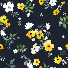Gordijnen Seamless floral pattern. Flowers texture © lovepattern