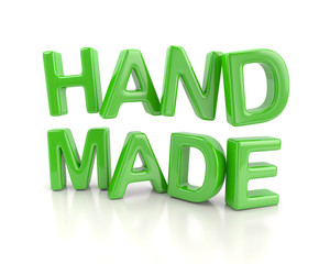 Green hand made words icon 3d illustration