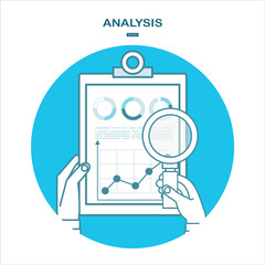 Analytics Information and Development Website Statistic.data analysis.Line design template for analysis website banner.