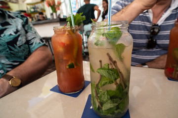 Mojito and Bloody Mery cocktails
