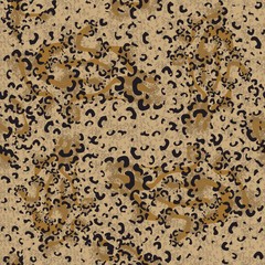 Leopard skin texture. Seamless animal fur pattern. - illustration