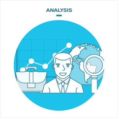 Analytics Information and Development Website Statistic.data analysis.Line design template for analysis website banner.