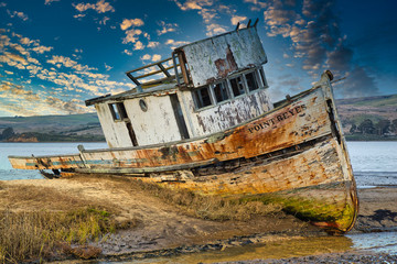 Landmark derelict shipwreck in Inverness