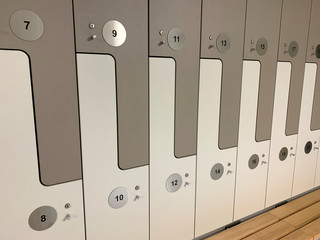 NOvember 2019 - Brisbane, Queensland, Australia.  Basement of commercial city building showing End of Trip facility. Showing bike racks, concrete floor and walls.