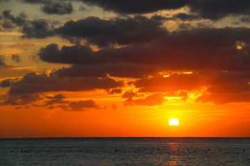 Sky on fire with orange during Cozumel Sunset