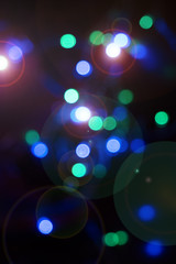 Blur bokeh abstract background window night light street outside new year