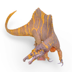 Obraz premium spinosaurus top view in white background
