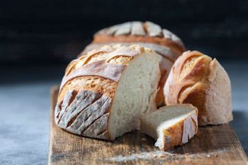 Sourdough bread. Freshly baked organic wheat bread.