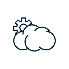 cloud computing setting internet of things line icon