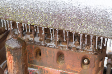 icicles on machine