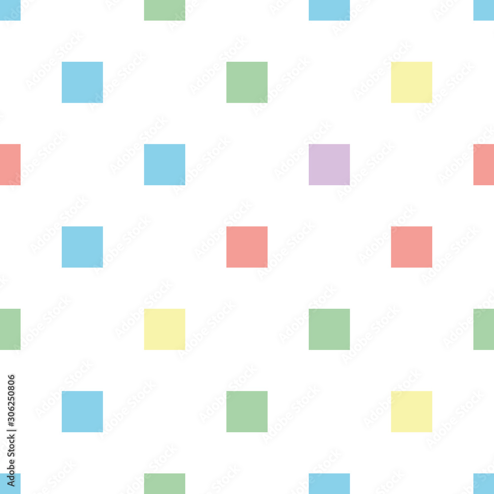 Poster seamless polka square pattern in different colors. colorful theme. sipmle flat vector wallpaper.