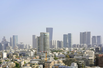 Fototapeta na wymiar Morning view of the business center of Tel Aviv, Israel. Modern city.