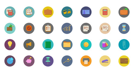 Money and business Flat icon set for Web and Mobile Application.