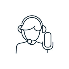 talking man call center agent line style
