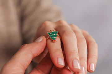 Christmas tree ring / New year present ideas. Happy Coupe in Love