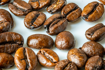 Macro photo of the coffee beans 