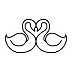 swans animals line style icon