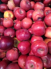 Red apples in a box