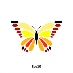 Color butterfly design. Vector silhouette illustration isolated on white background. EPS10