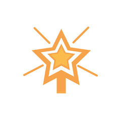 Obraz premium bright gold star decoration happy christmas icon