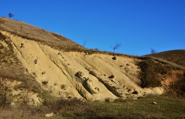 Geological formation Rapa cu Papusi in Domnesti village Bistrita Nasaud county - Romania