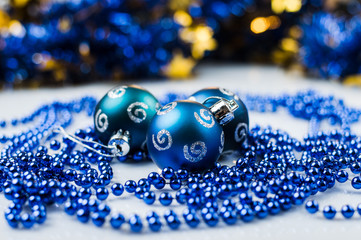 Christmas toys for Christmas tree, balls, stars. Textures and backgrounds.