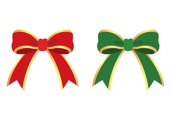 Red ribbon and green ribbon.Christmas decoration ribbons.