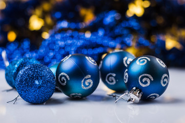 Christmas toys for Christmas tree, balls, stars.