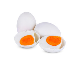 salted egg isolated on white background