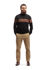 Fototapeta premium Bearded man in a turtleneck sweater posing