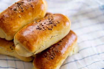 turkish homemade pastry and sesame seeds on them.