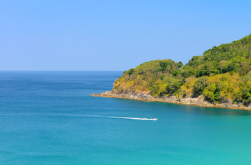 Nature scene tropical beach and blue sky