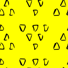 Seamless triangle scandinavian pattern. Textile yellow background. Wrapping texture. Stock vector