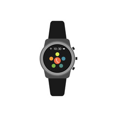 Vector illustration of a flat design smart watch