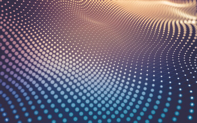 Obraz premium Abstract background. Molecules technology with polygonal shapes, connecting dots and lines. Connection structure. Big data visualization.