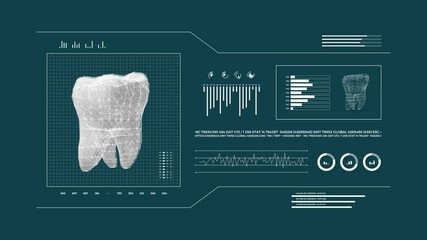 Tooth checkup digital 3d animation. Digital dentist or dental software application 4k. - Powered by Adobe