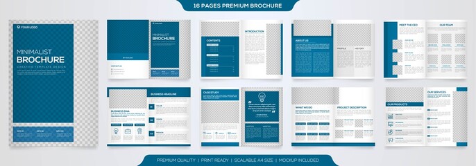 set of minimalist business brochure template with simple style and modern layout 