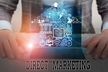 Conceptual hand writing showing Direct Marketing. Concept meaning business of selling products...