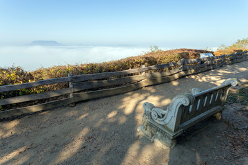 View of the foggy Balaton from Fonyod
