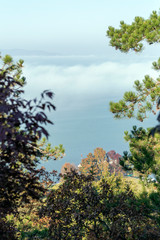 Obraz na płótnie Canvas View of the foggy Balaton from Fonyod