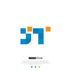JT J TLogo Monogram with Blue and yellow Colors. modern letter logo design	