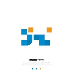 JZ J Z Logo Monogram with Blue and yellow Colors. modern letter logo design	