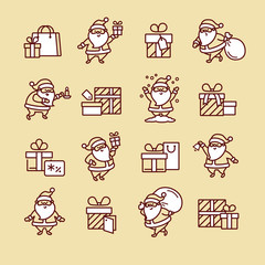 Vector Christmas characters icon set