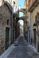 Traditional Street in Pyrgi, Chios Island, Greece