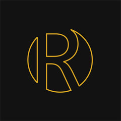 R Luxury logo. Vintage vector font.