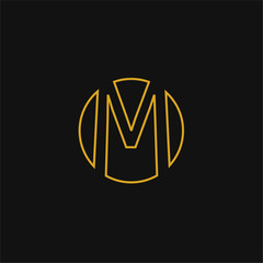 M Luxury logo. Vintage vector font.